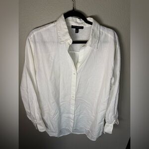 Banana Republic Classic White Button Down Oversize Shirt